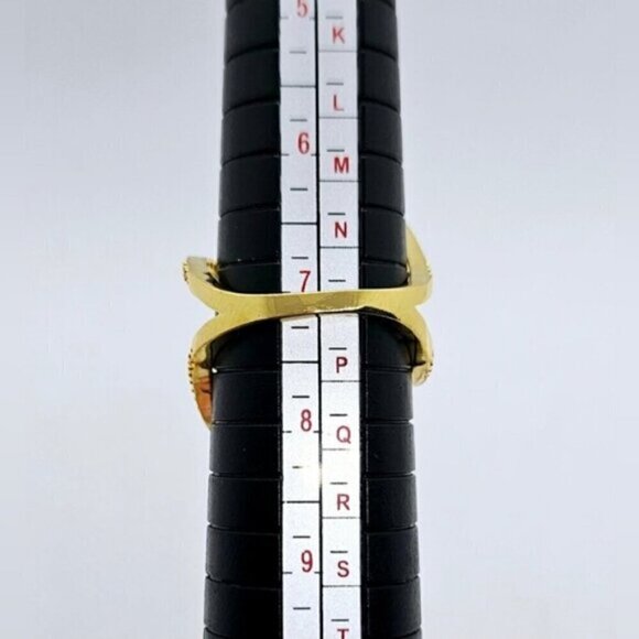 Gold Tone Gradient Sized Marquise Stones with Curved Pavé Lines NWT - Picture 7 of 8